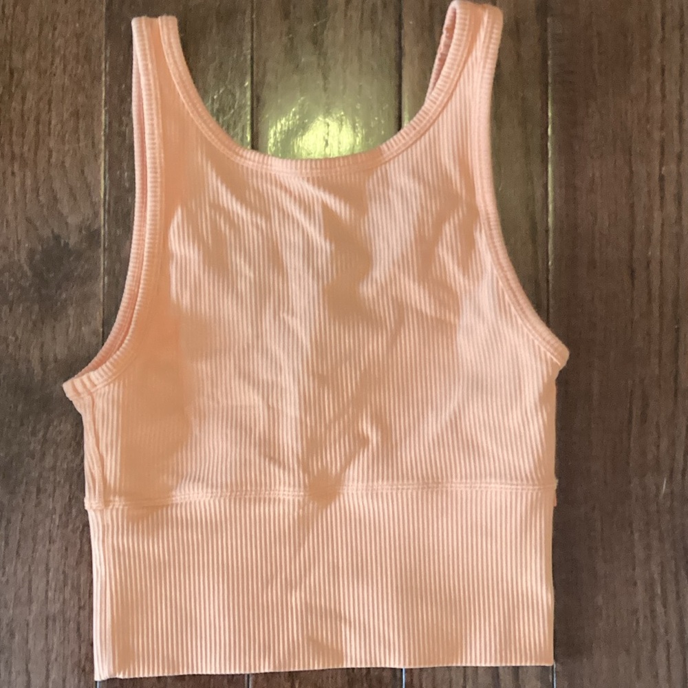 Orange Ribbed Tank Top